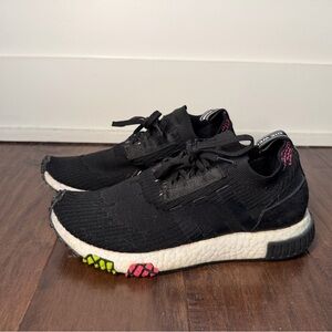 Adidas Black Sneakers with Vibrant Sole